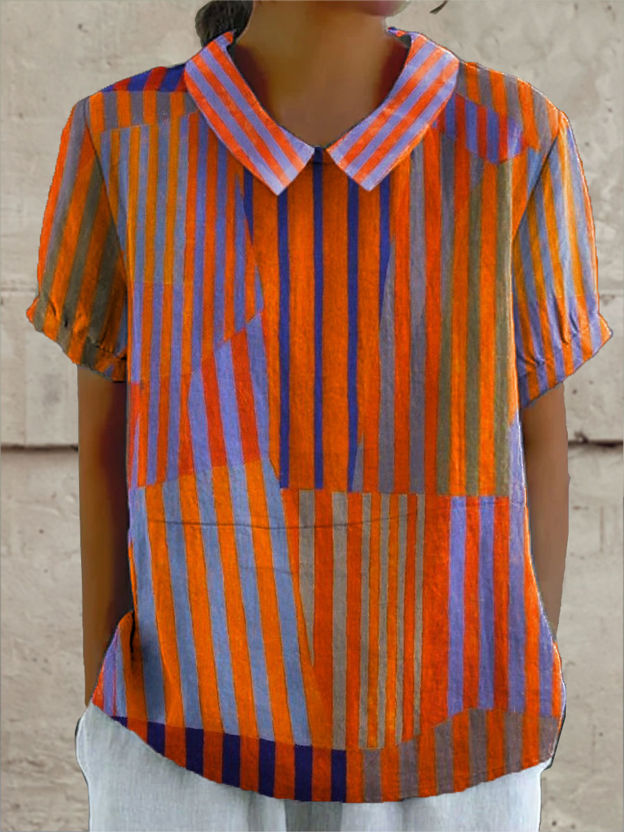 Mara | Geometric Stripe Shirt