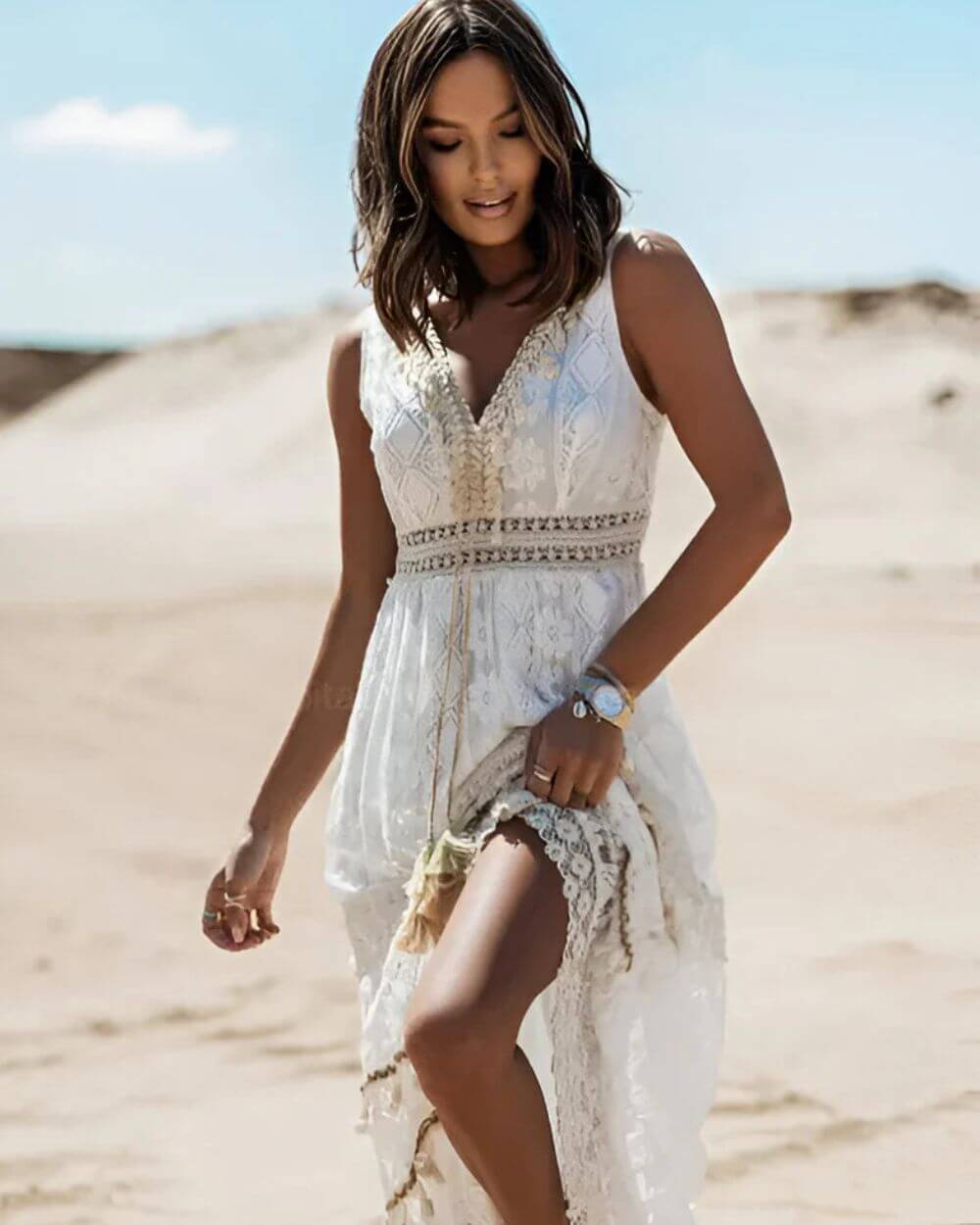 Hallie | Elegant Bohemian Style Dress – Abbey London