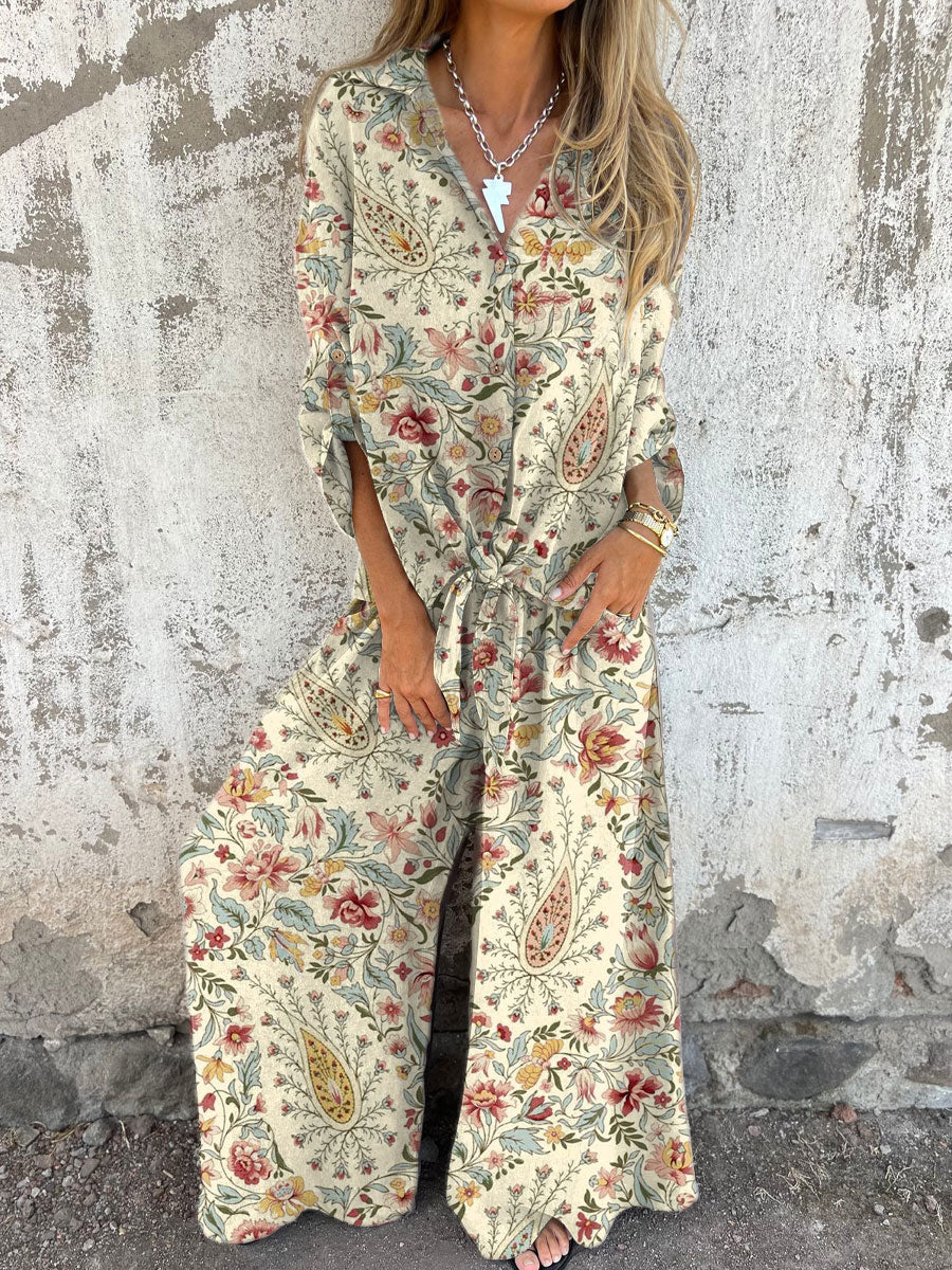 Women's Boho Floral Art Print Casual Two-piece Sets