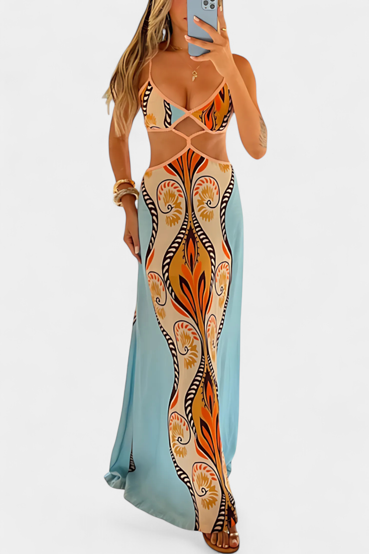Nelly | Abstract Dress with Cutout Details