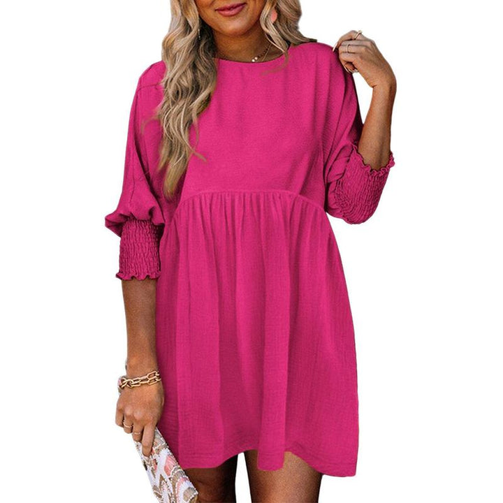 Shamara | Casual Crew Neck Loose Fit Mini Dress