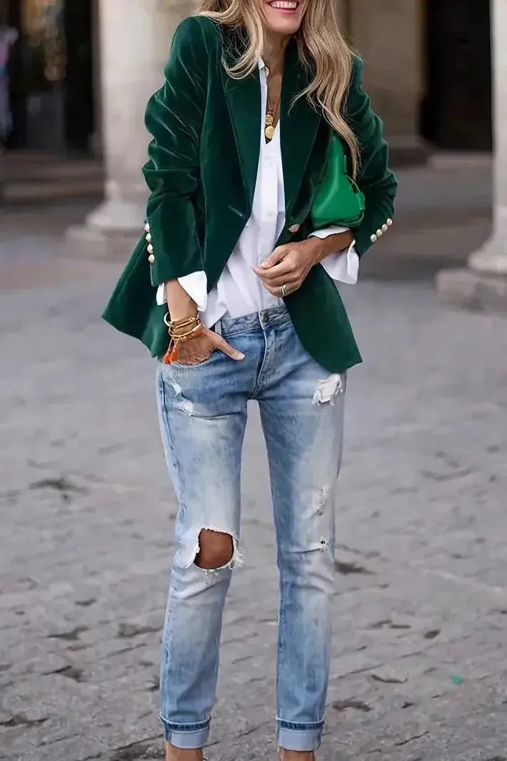 Romina | Velvet Luxe Statement Blazer