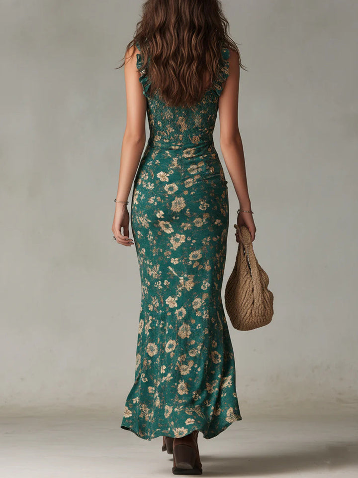 Juniper™ | Bohemian Ruffle-Sleeve Printed Maxi Dress