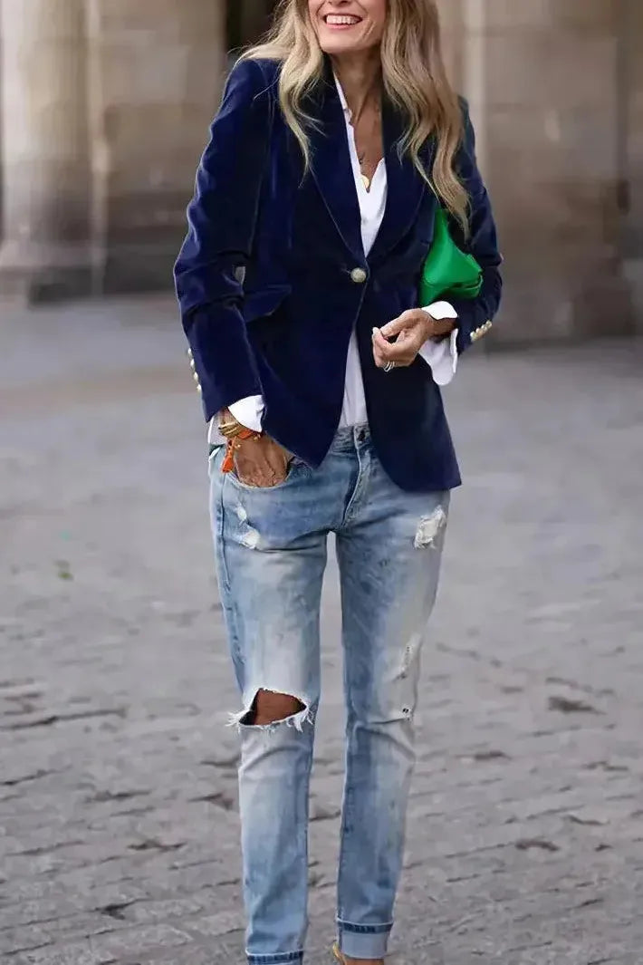 Romina | Velvet Luxe Statement Blazer
