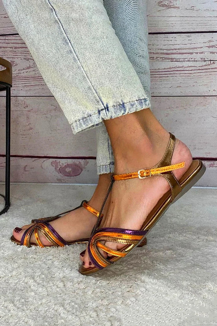 Viviana T-Bar Sandals Mediterranean Colors