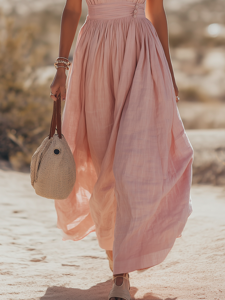 Elowen Bohemian Resort Linen Dress