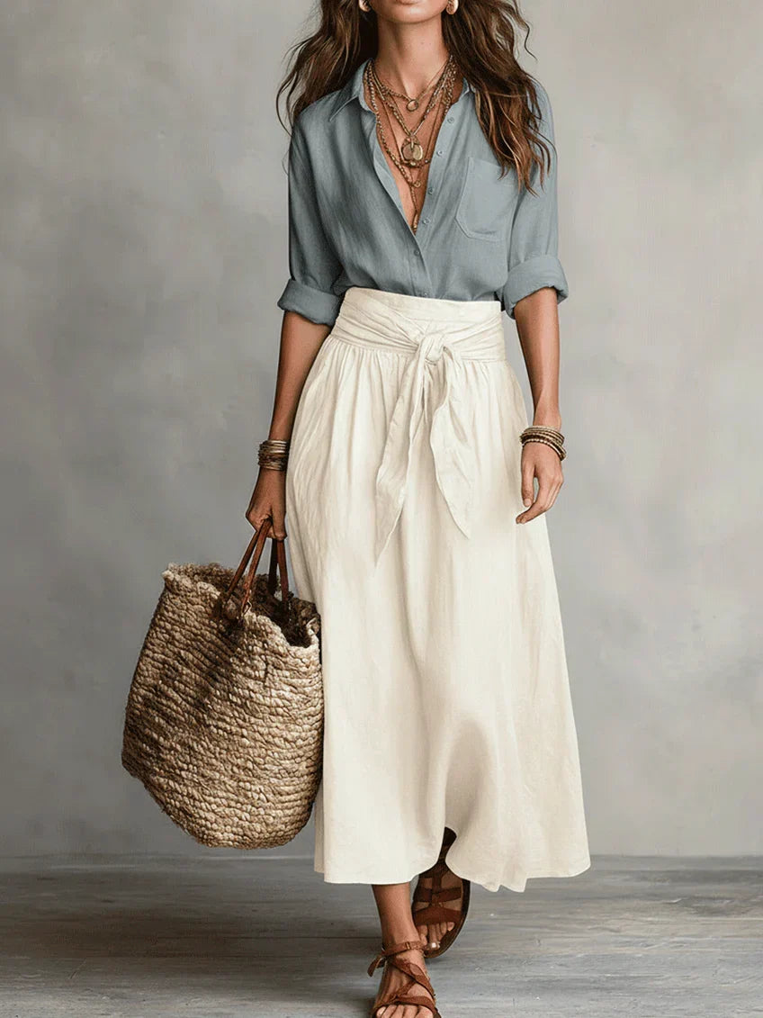 Martina | Elegant and Flowing One-Shoulder Maxi Dress