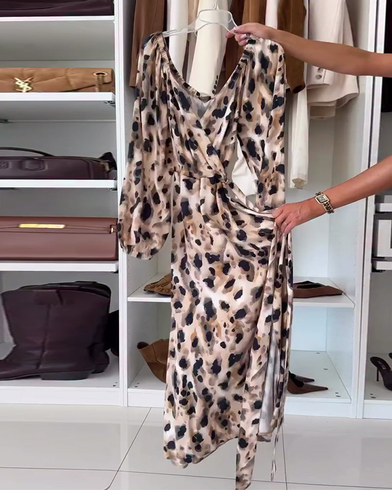 Victoria | Printed V-Neck Sexy Dress