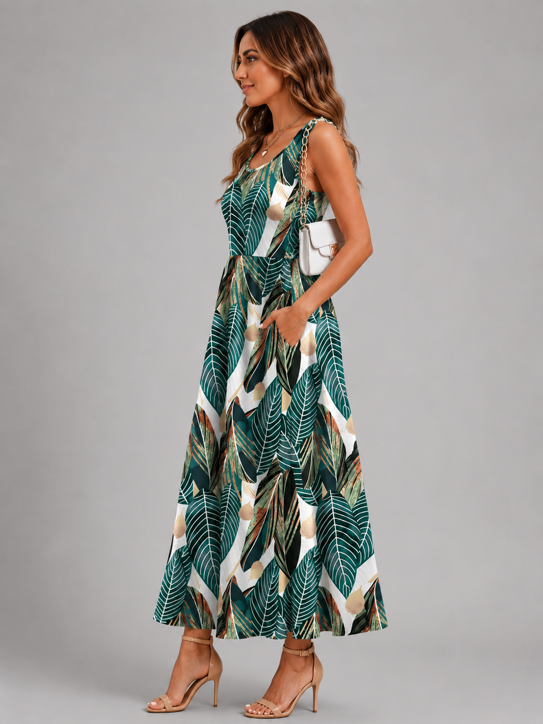 Franziska | Boho Halter Neck Midi Dress