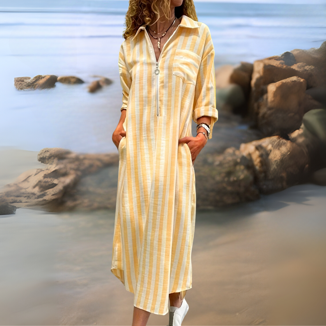 Maralya | Striped V-Neck Dress