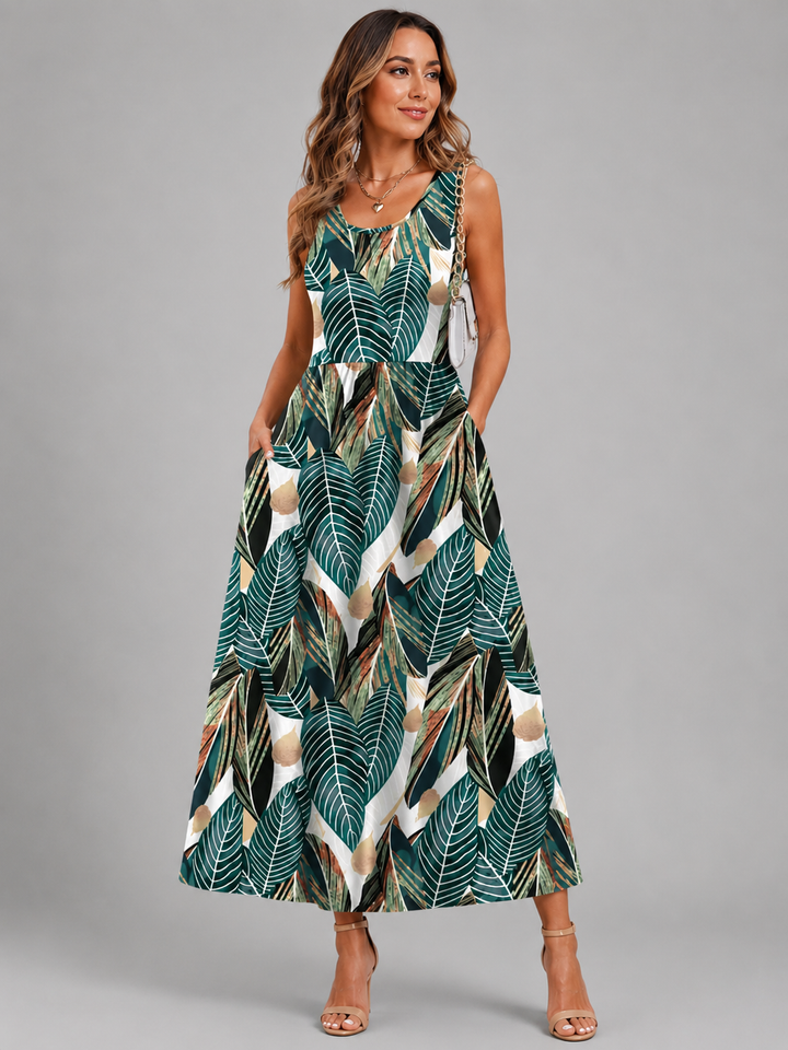 Franziska | Boho Halter Neck Midi Dress