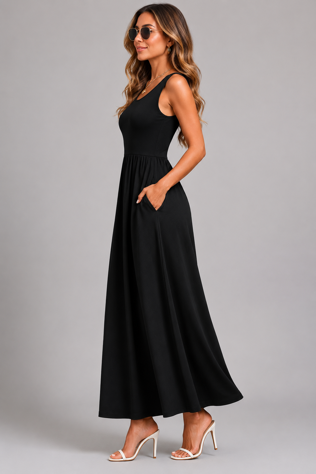Franziska | Boho Halter Neck Midi Dress