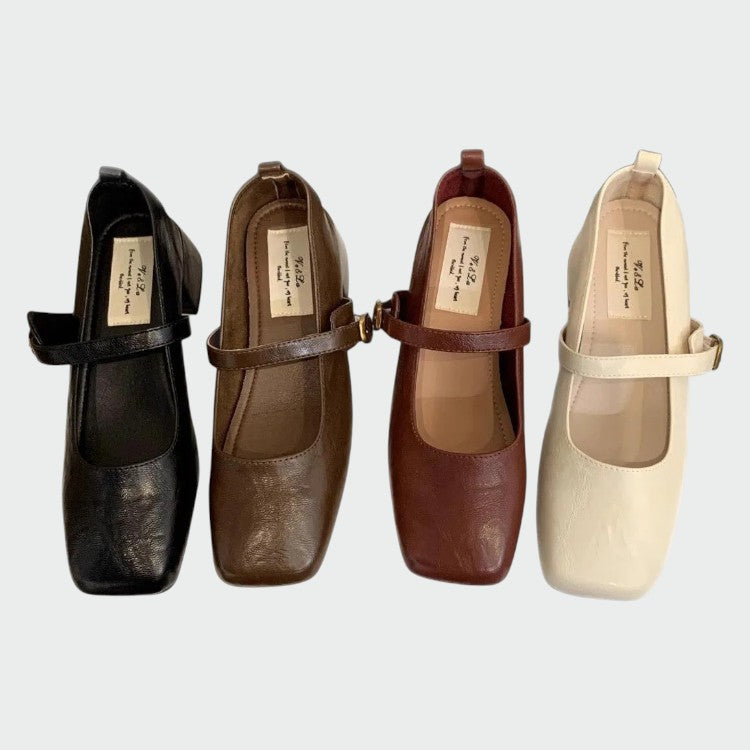 Olivia™ | Square Tip High Heeled Mary Jane Shoes