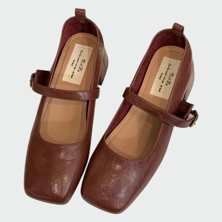Olivia™ | Square Tip High Heeled Mary Jane Shoes