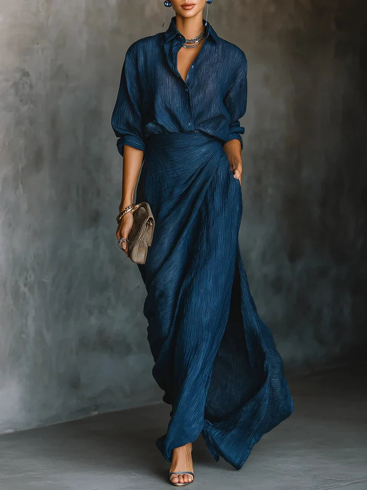 Pandora | Draped Two-Piece Maxi Set