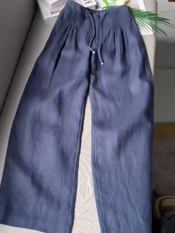 Kayla | Wide-leg Pants in Cotton and Linen Blend