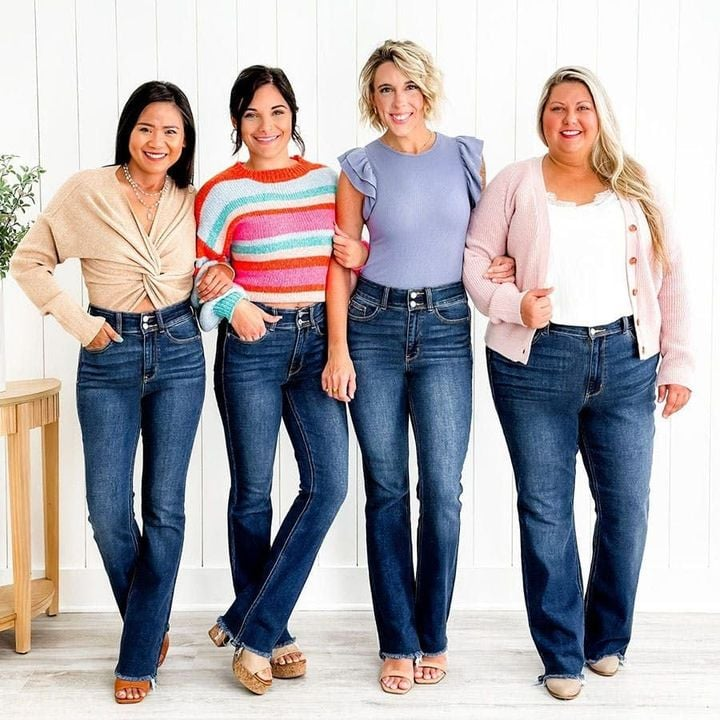 Jhana™ | High Rise Frayed Hem Non Distressed Bootcut Jeans