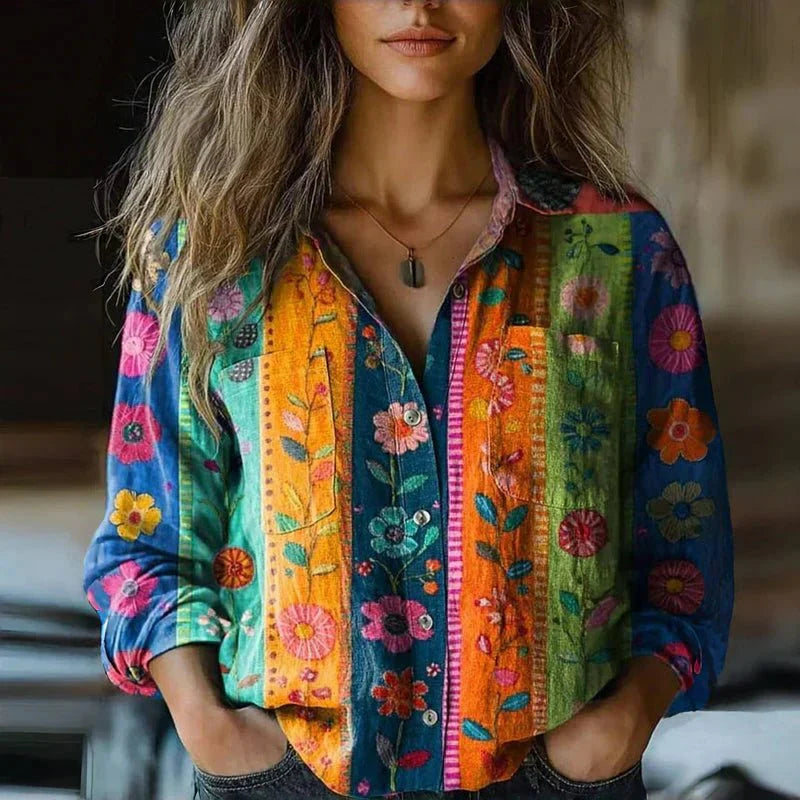 Verena |  Vintage Printed Blouse