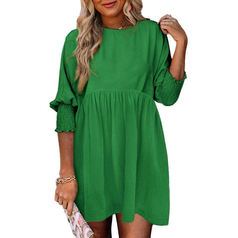 Shamara | Casual Crew Neck Loose Fit Mini Dress