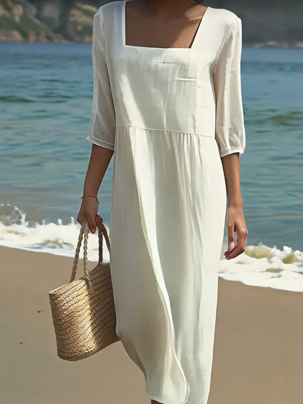Julia | Linen Front Panel Dress