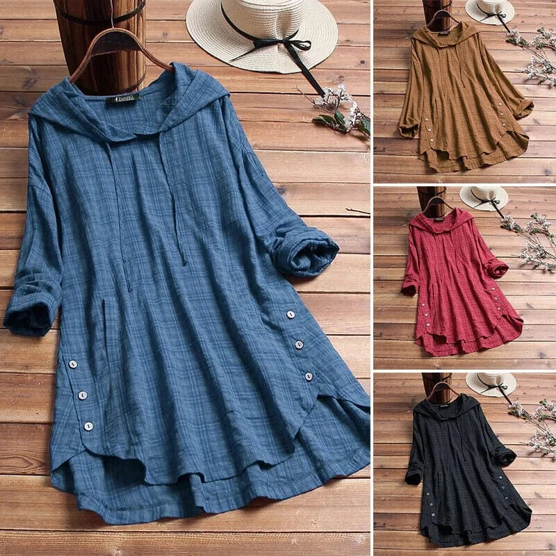 Zaria | Linen Tunic Hoodie