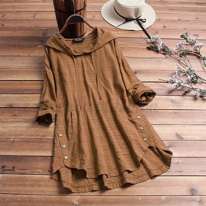 Zaria | Linen Tunic Hoodie