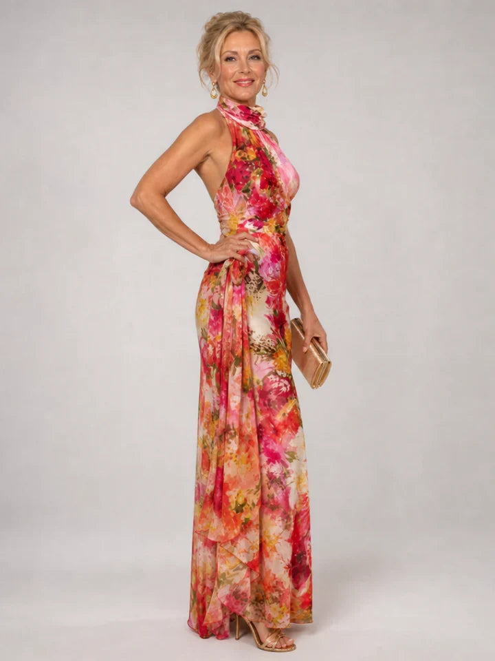 Elisabetta | Floral Halter Maxi Dress