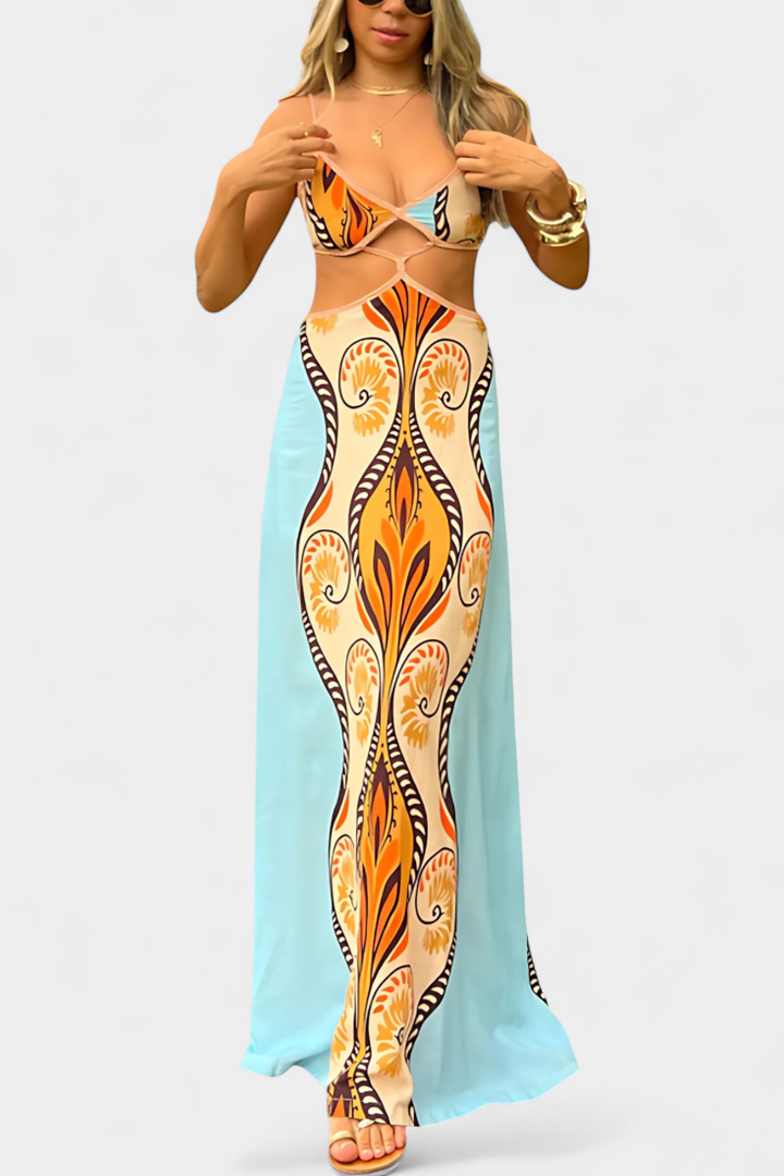 Nelly | Abstract Dress with Cutout Details