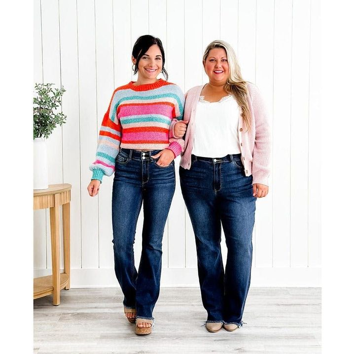Jhana™ | High Rise Frayed Hem Non Distressed Bootcut Jeans