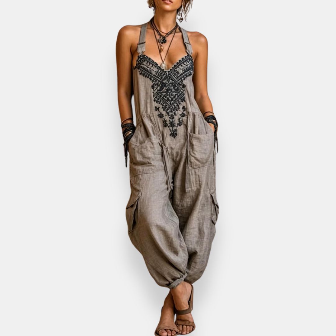 Erminilde | Bohemian Embroidered Jumpsuit