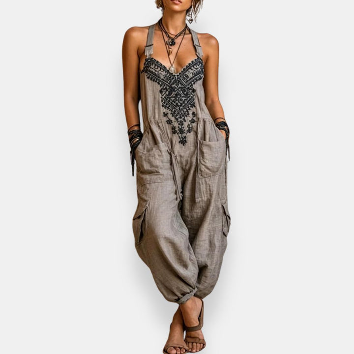Erminilde | Bohemian Embroidered Jumpsuit