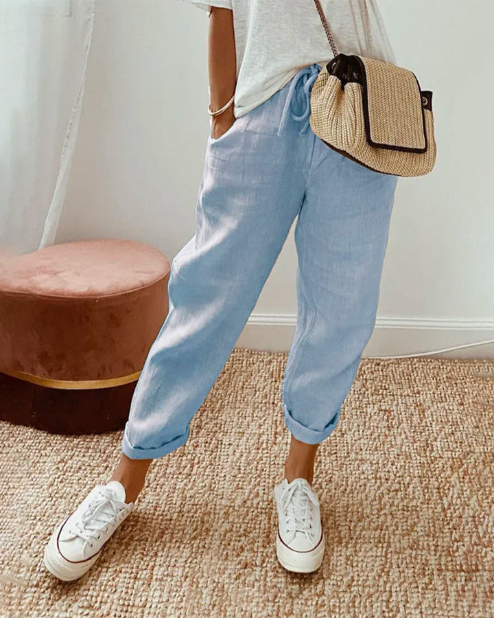 Lucie™ — Flowing Pants in Cotton and Linen Blend