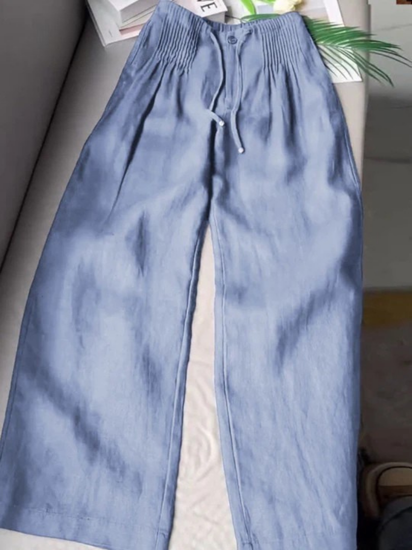 Kayla | Wide-leg Pants in Cotton and Linen Blend