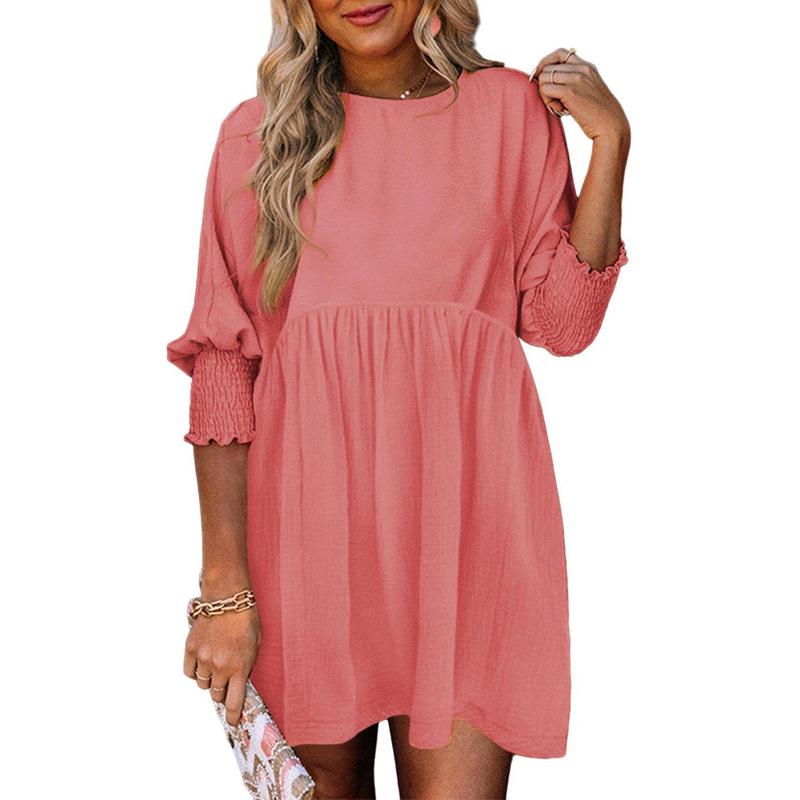 Shamara | Casual Crew Neck Loose Fit Mini Dress