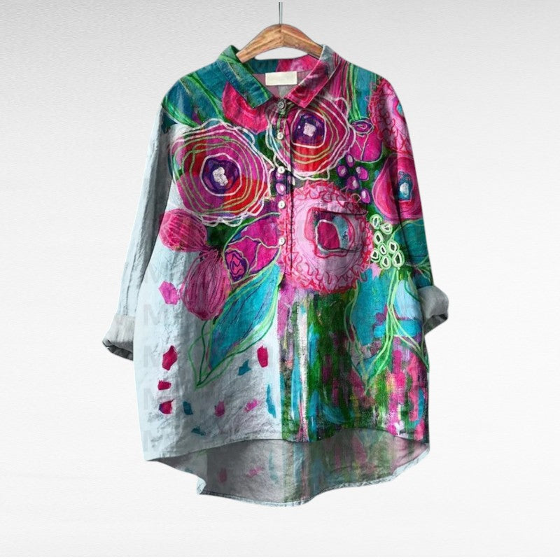 Esmée | Elegant Floral Art Blouse