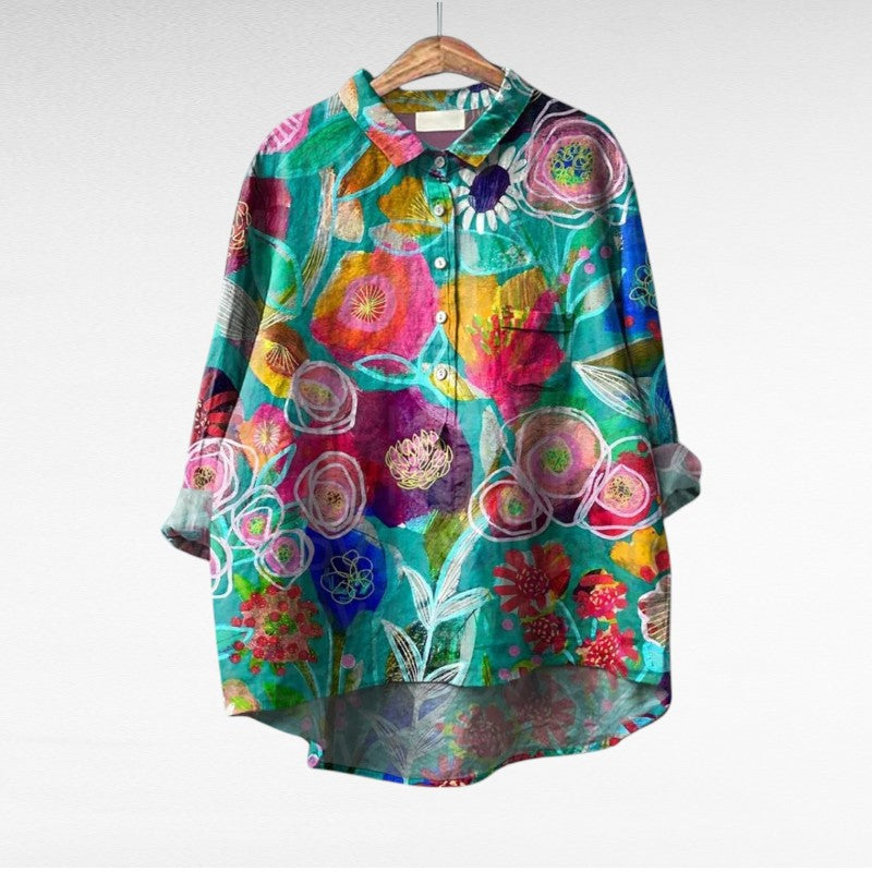 Esmée | Elegant Floral Art Blouse