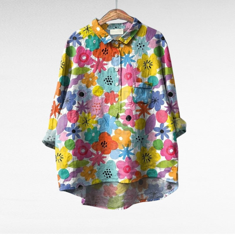 Esmée | Elegant Floral Art Blouse