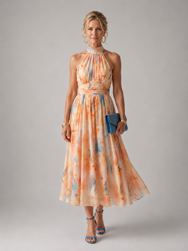 Antonia | Soft Halter Midi Dress
