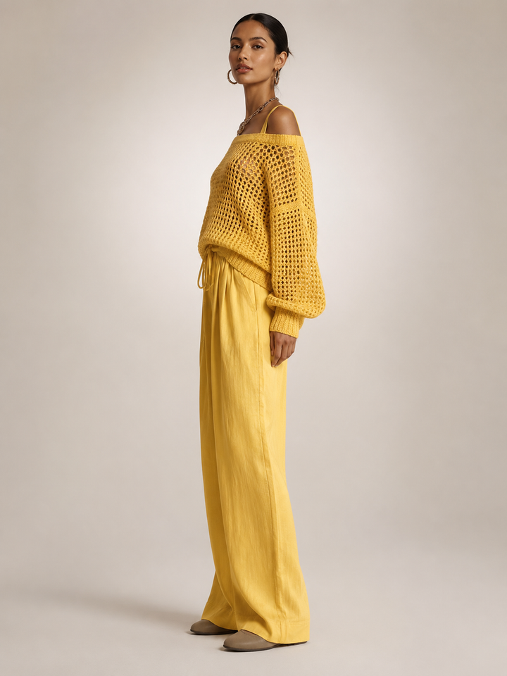 Herta | Off-Shoulder Two-Piece Set with Wide Pants