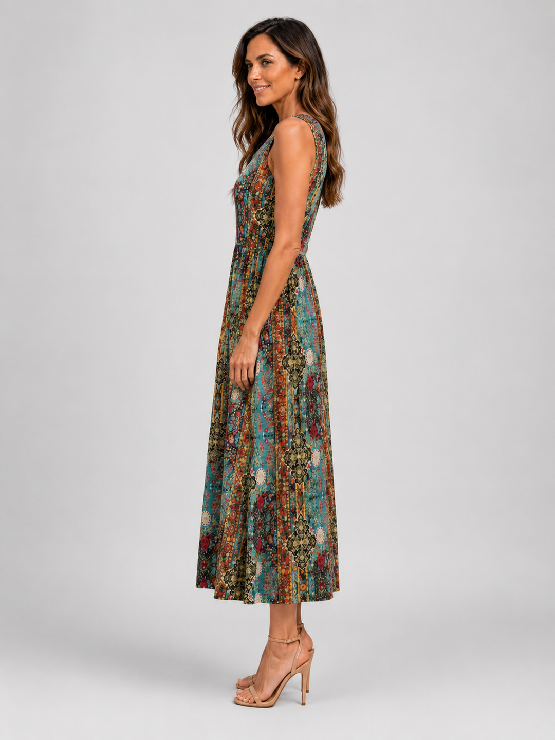 Franziska | Boho Halter Neck Midi Dress
