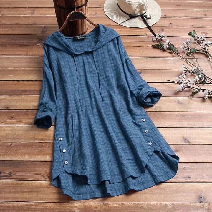 Zaria | Linen Tunic Hoodie