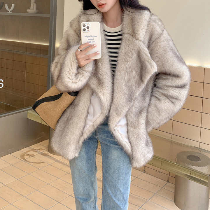 Astrid™ | Oversized Comfortable Warm Lapel Fur Coat