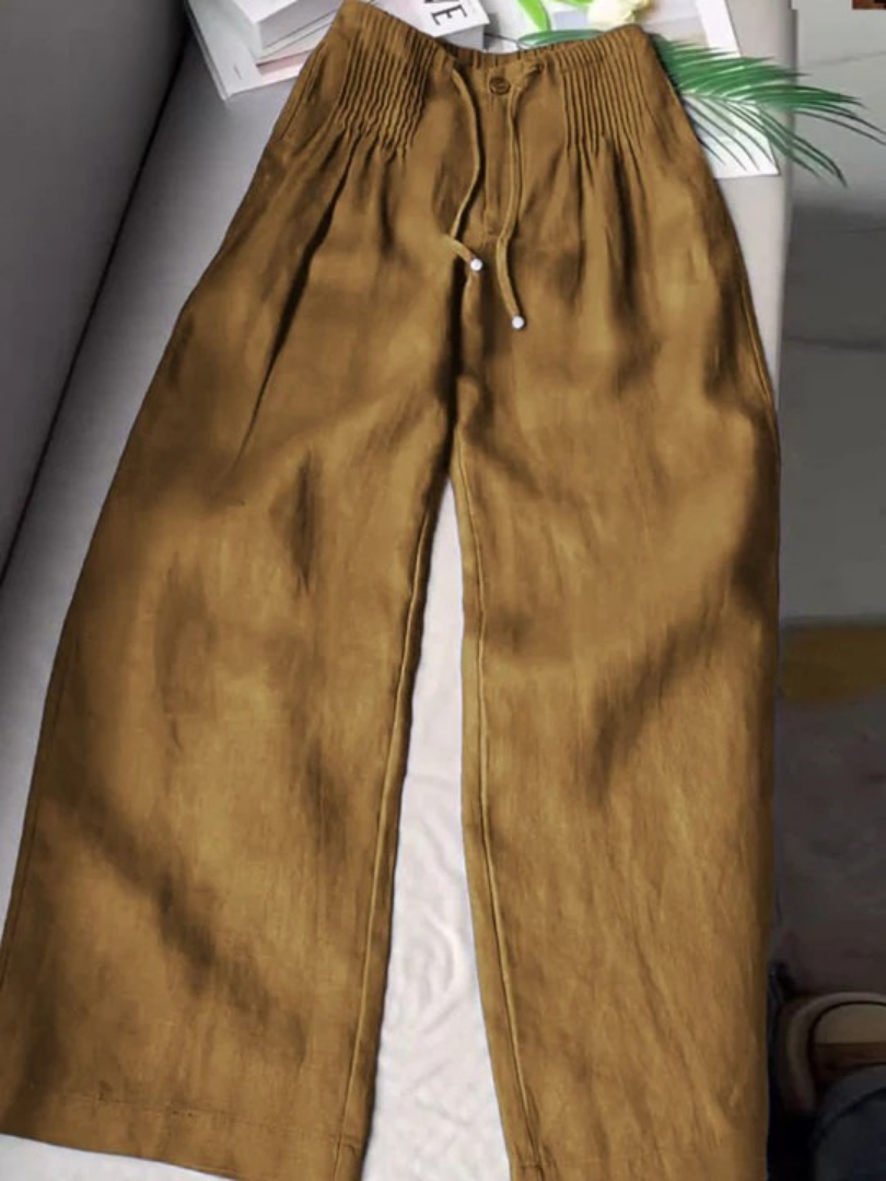 Kayla | Wide-leg Pants in Cotton and Linen Blend