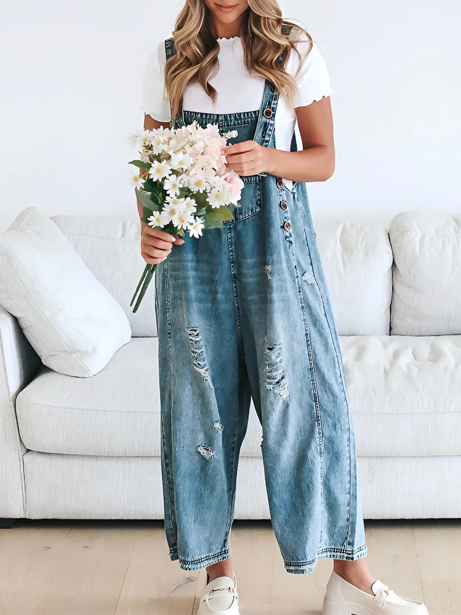 Noemie™ | Loose Fit Casual Denim Overalls