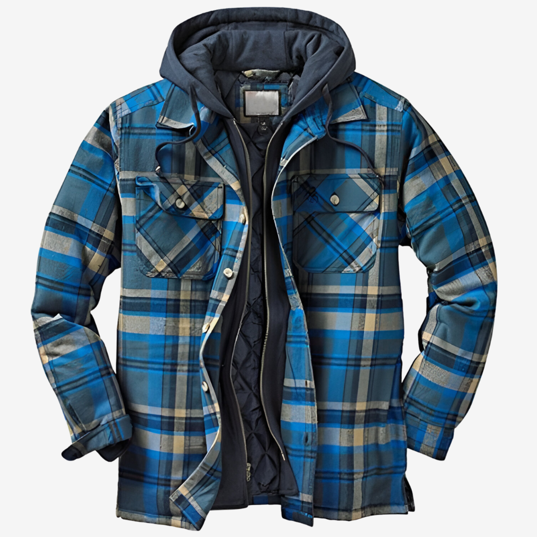 Diego™ | Men's Warm Quilted Flannel Hooded Jacket