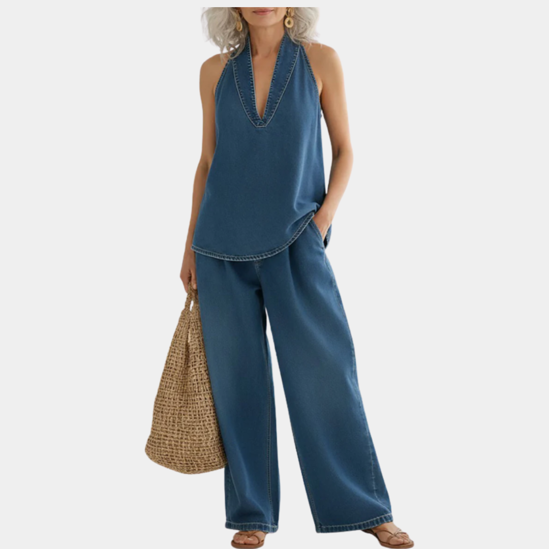 Saylor | Soft Denim Two-Piece Set