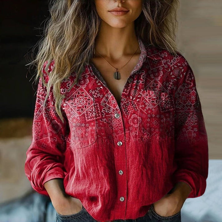 Verena |  Vintage Printed Blouse