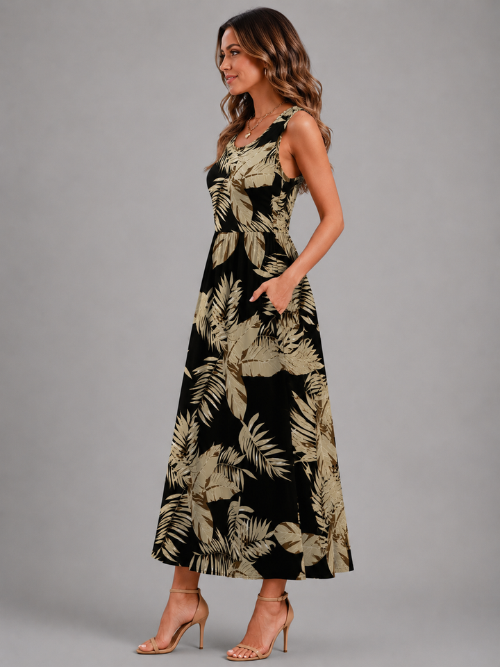 Franziska | Boho Halter Neck Midi Dress