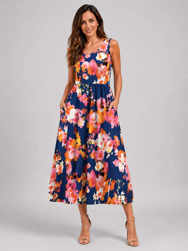 Franziska | Boho Halter Neck Midi Dress