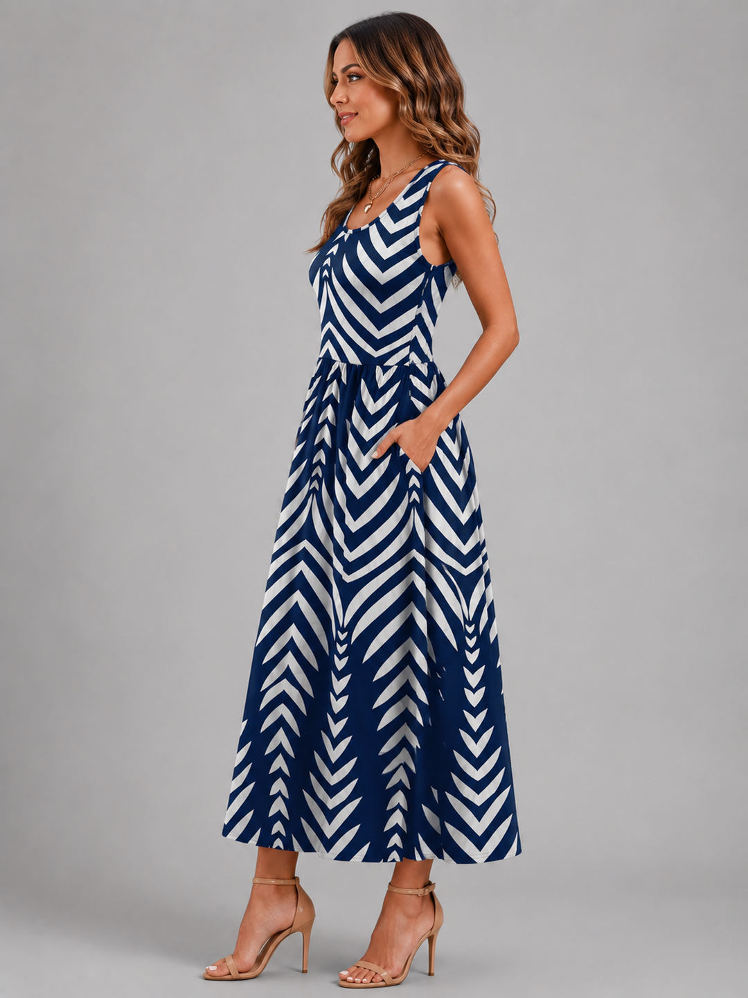 Franziska | Boho Halter Neck Midi Dress